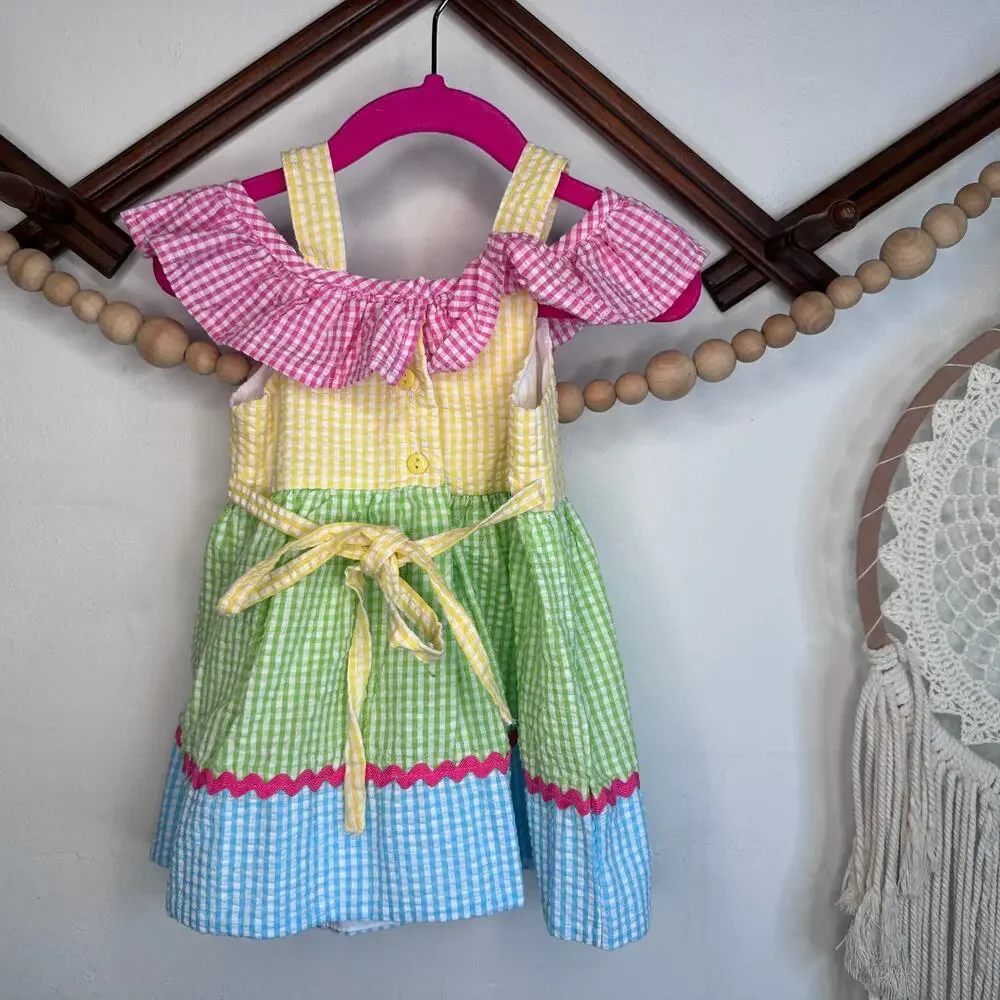 Vintage Rare Editions Gingham Flamingo Dress